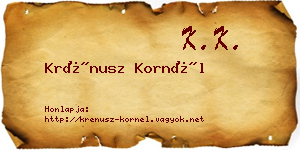 Krénusz Kornél névjegykártya