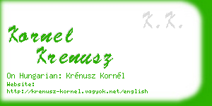 kornel krenusz business card